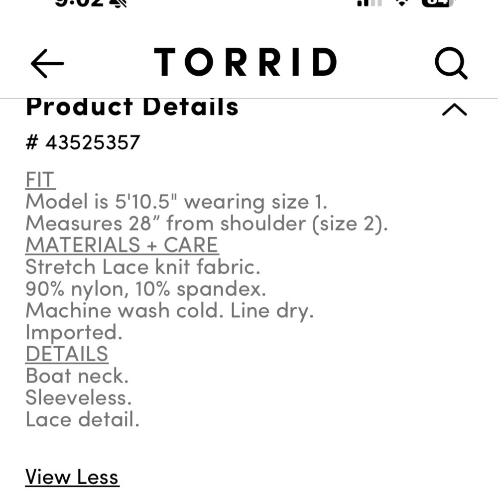 Torrid Black Lace Sleeveless Top - Picture 7 of 7